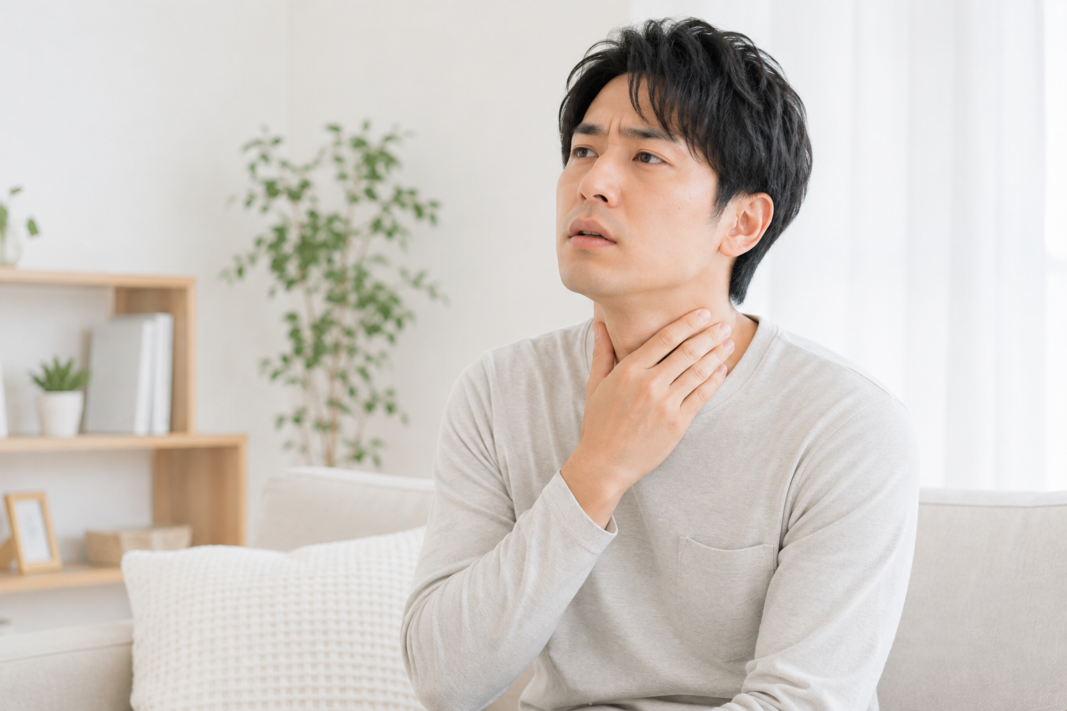 のどの痛みや違和感に悩む人